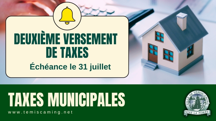 SECOND INSTALLMENT DUE - MUNICIPAL TAXES