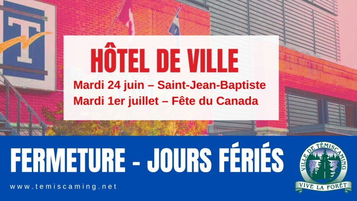 FERMETURE DE L'HOTEL DE VILLE