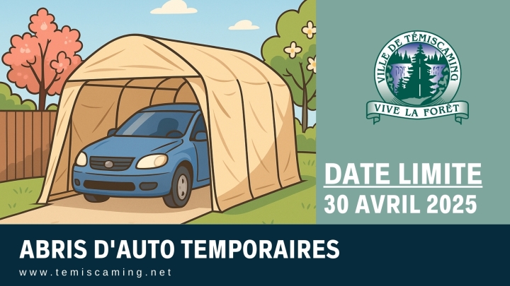 RAPPEL - ABRIS D'AUTO TEMPORAIRES