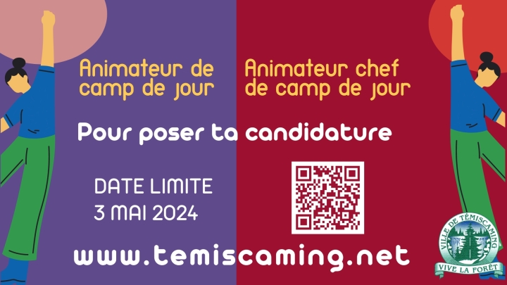 EMPLOIS | ANIMATEUR ET ANIMATEUR EN CHEF DE CAMP DE JOUR