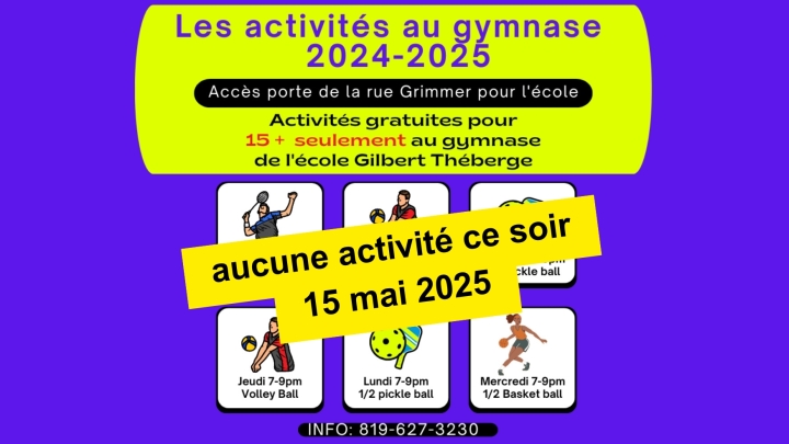 ACTIVITÉ AU GYMNASE DE L'ÉCOLE | 15 MAI 2025