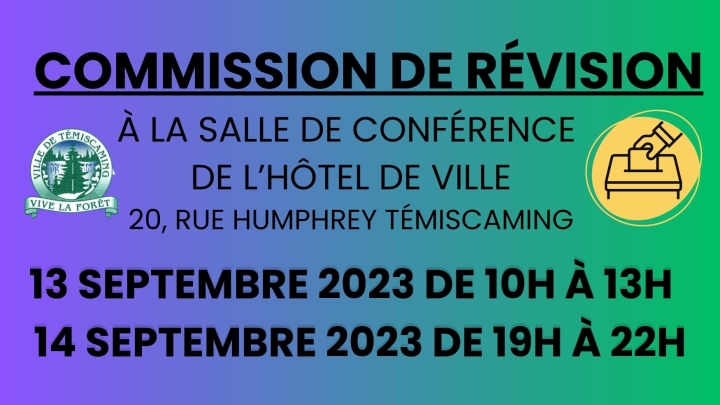 Nouveau à Témiscaming ? Assurez-vous d'être inscrits sur la liste électorale.