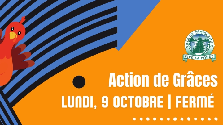 FERMETURE - 9 OCTOBRE |