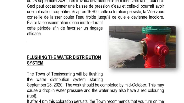 Fire hydrants inspection and flushing the water distribution system