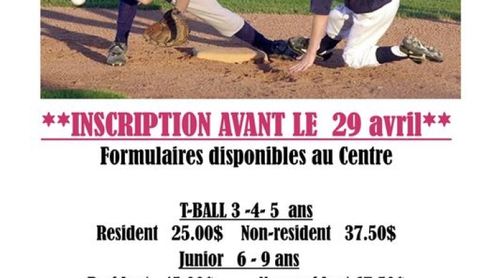 INSCRIPTION BASEBALL MINEUR
