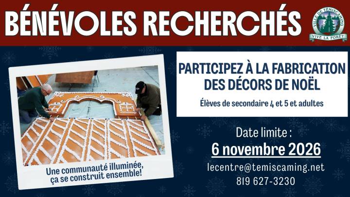 PARADE DE NOËL | UNE COMMUNAUTÉ ILLUMINÉE, ÇA SE CONSTRUIT ENSEMBLE!