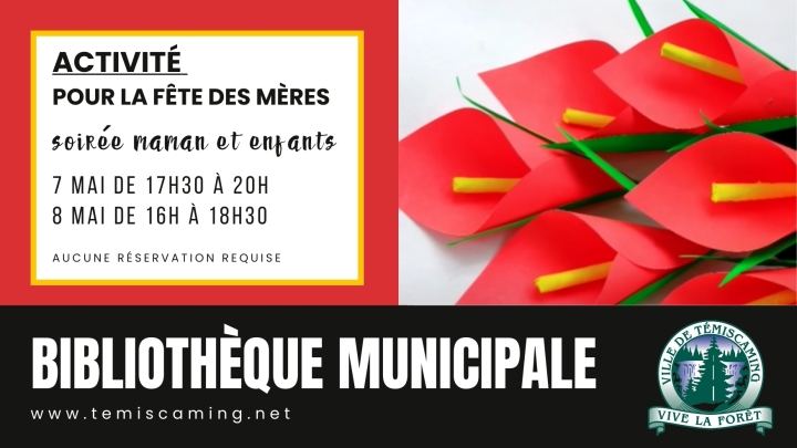 ACTIVITÉ À LA BIBLIOTHÈQUE MUNICIPALE | FÊTE DES MÈRES