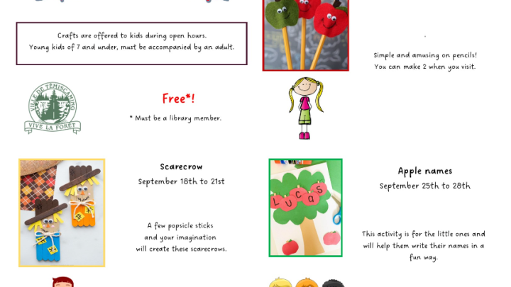 MUNICIPAL LIBRARY | Crafts for September 2023