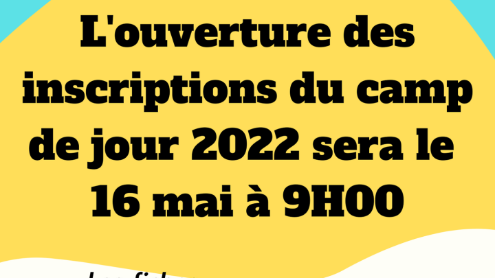 Camp de jour - Inscriptions