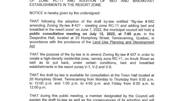 PUBLIC NOTICE - PUBLIC CONSULTATION MEETING