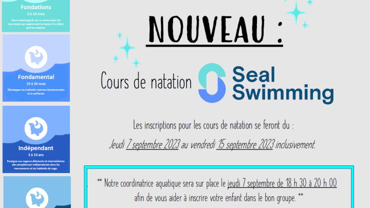 INSCRIPTIONS | COURS DE NATATION POUR ENFANTS