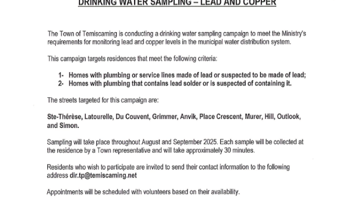 DRINKING WATER SAMPLING - LEAD AND COPPER