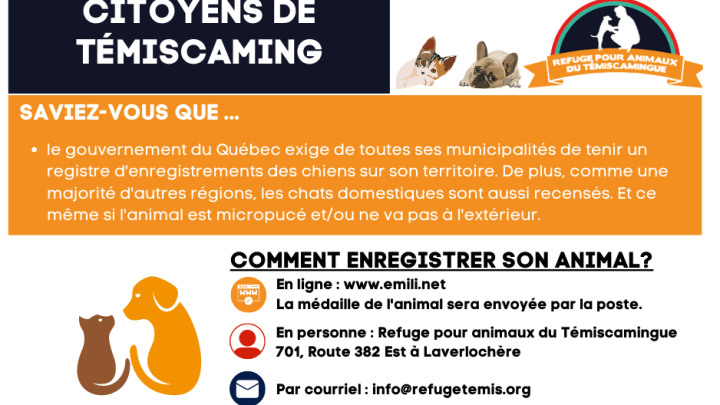 AVIS | Refuge pour animaux du Témiscamingue