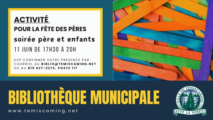 ACTIVITÉ À LA BIBLIOTHÈQUE MUNICIPALE | FÊTE DES PÈRES