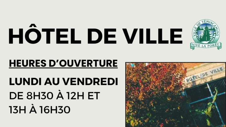 HOTEL DE VILLE | heures d'ouverture