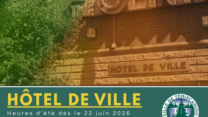 HORAIRE D'ÉTÉ À L'HOTEL DE VILLE