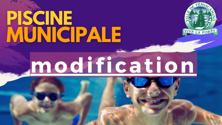 MODIFICATIONS | HORAIRE PISCINE MUNICIPALE (1 ET 2 MARS 2024)