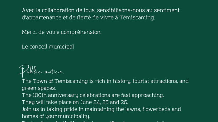 Avis à la population