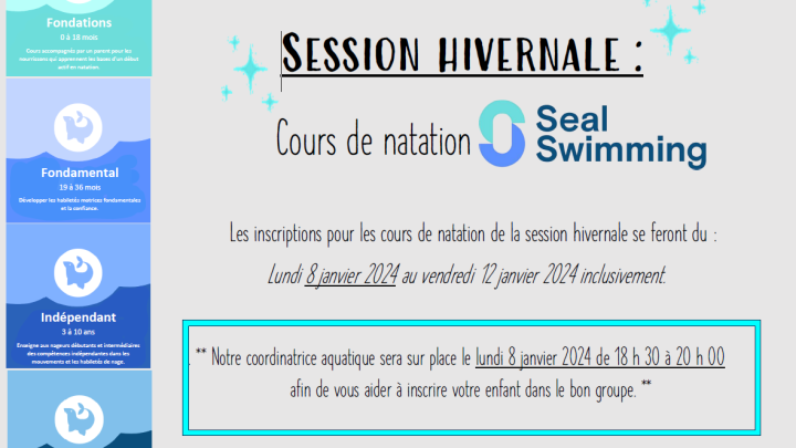 PISCINE | INSCRIPTION SESSION HIVERNALE