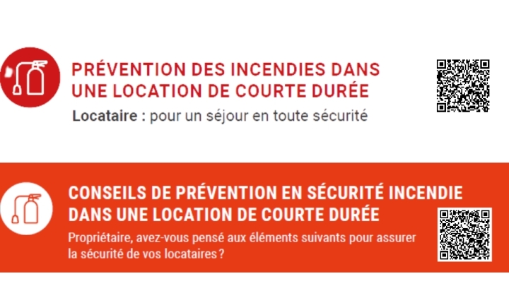 CONSEIL DE PRÉVENTION EN SÉCURITÉ INCENDIE POUR LES LOCATIONS DE COURTE DURÉE.