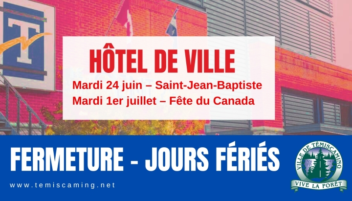 FERMETURE DE L'HOTEL DE VILLE