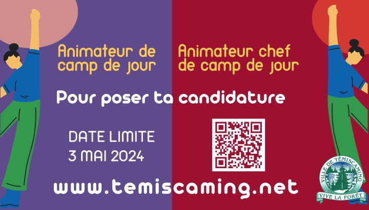 EMPLOIS | ANIMATEUR ET ANIMATEUR EN CHEF DE CAMP DE JOUR