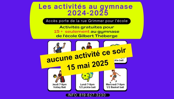 ACTIVITÉ AU GYMNASE DE L'ÉCOLE | 15 MAI 2025