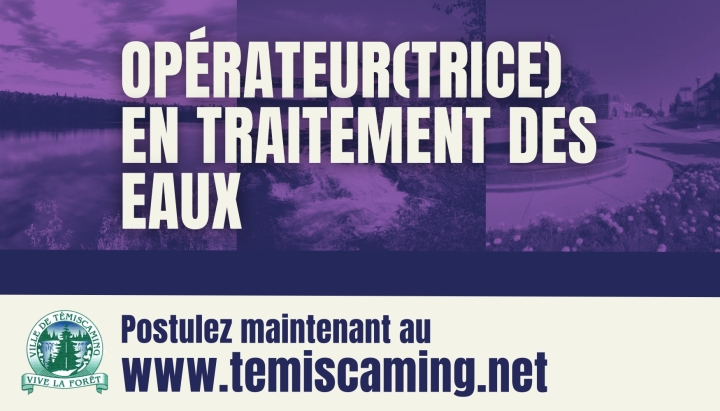 Offre d'emploi - Formation offerte _ Opérateur(trice) en traitement des eaux