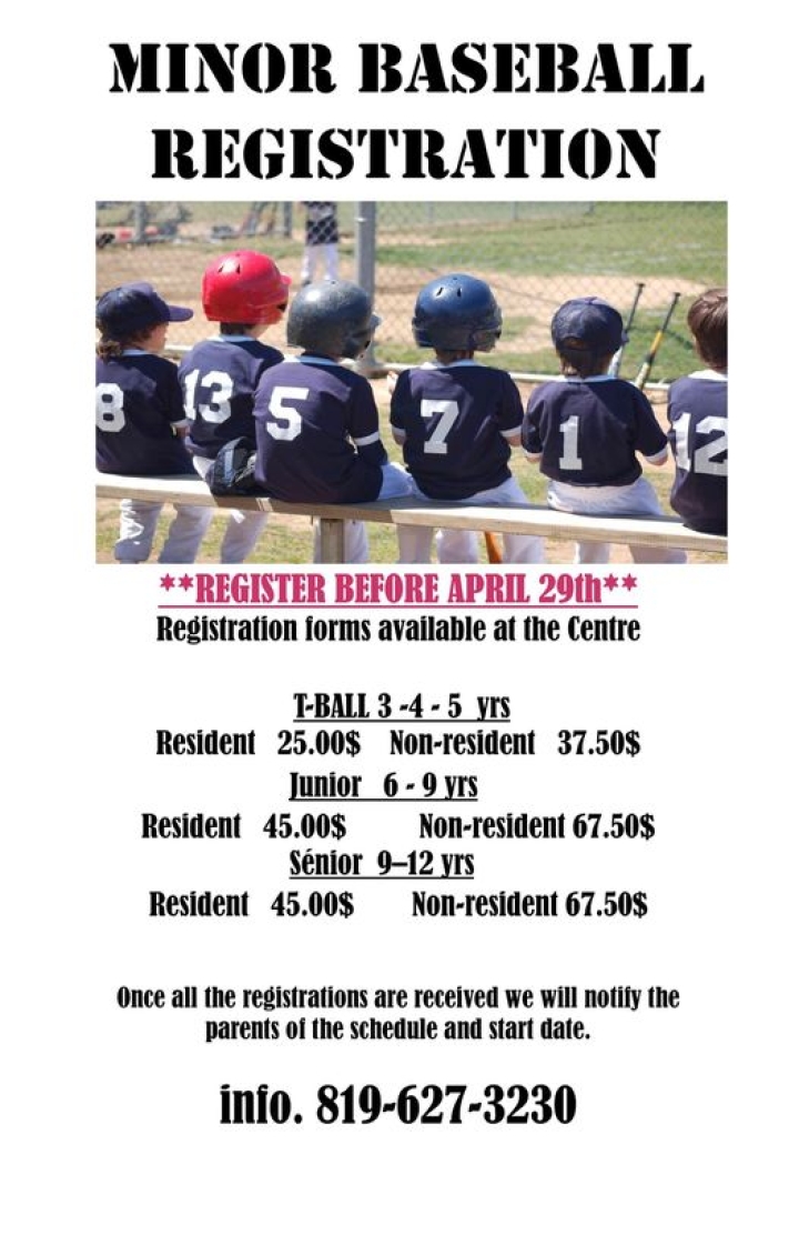 MINOR BASEBALL REGISTRATION