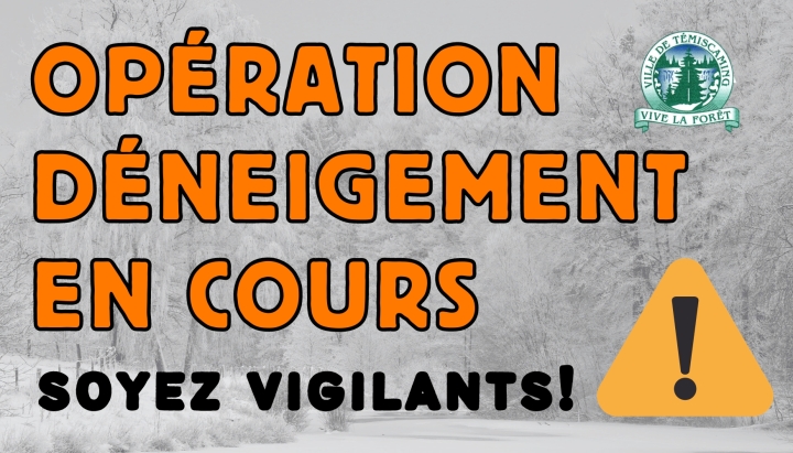 OPÉRATION DÉNEIGEMENT EN COURS |