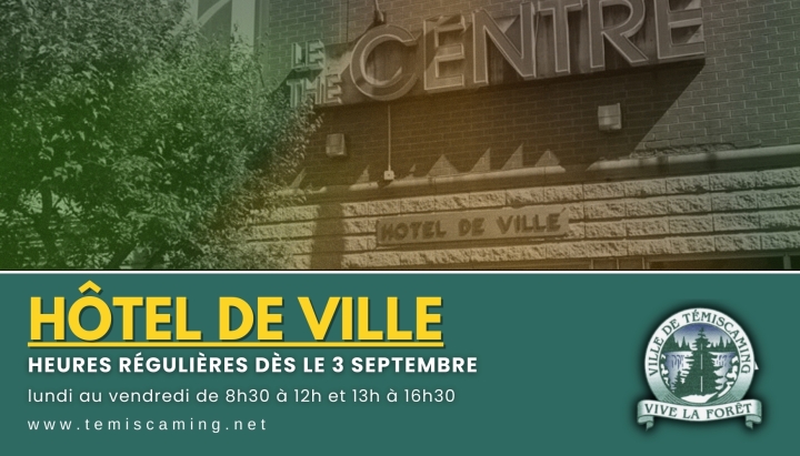 HÔTEL DE VILLE | HEURES RÉGULIÈRES