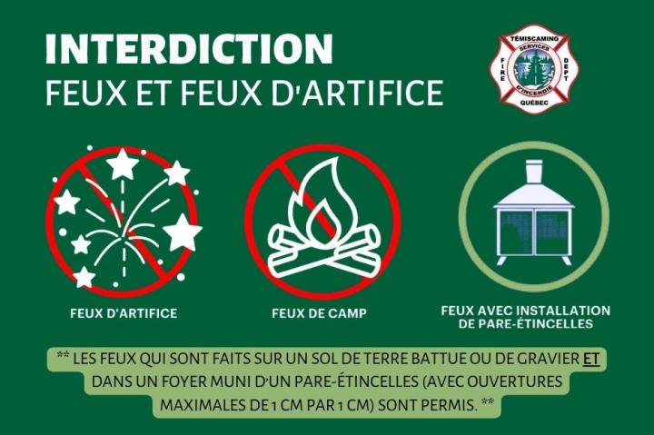 INTERDICTION - FEUX ET FEUX D'ARTIFICE