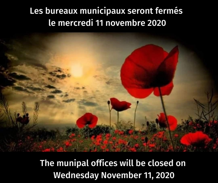 Closing of municipal offices- Remembrance Day