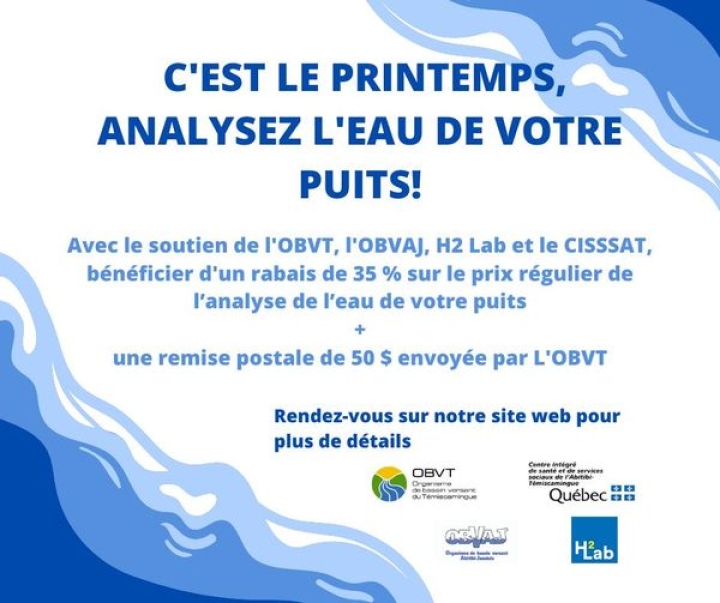 ANALYSEZ L'EAU DE VOTRE PUITS