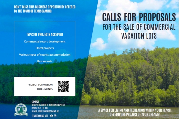 CALLS FOR PROPOSALS | FOR THE SALE OF COMMERCIAL VACATION LOTS.