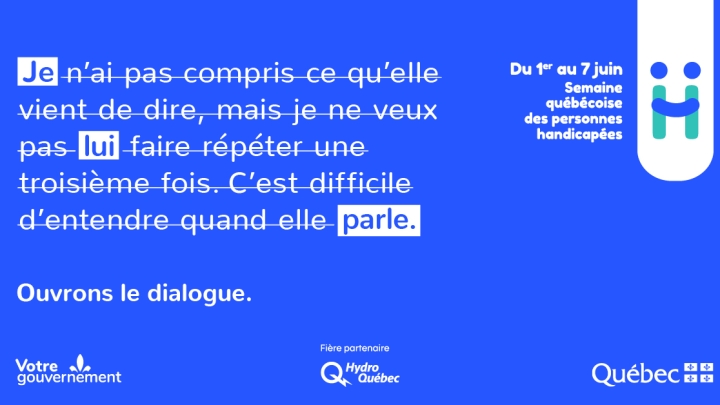 SEMAINE QUÉBÉCOISE DES PERSONNES HANDICAPÉES - du 1er juin au 7 juin |