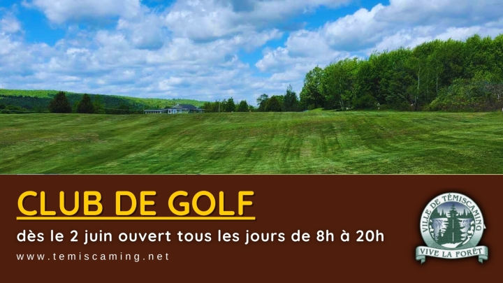 CLUB DE GOLF | DÈS LE 2 JUIN 2024