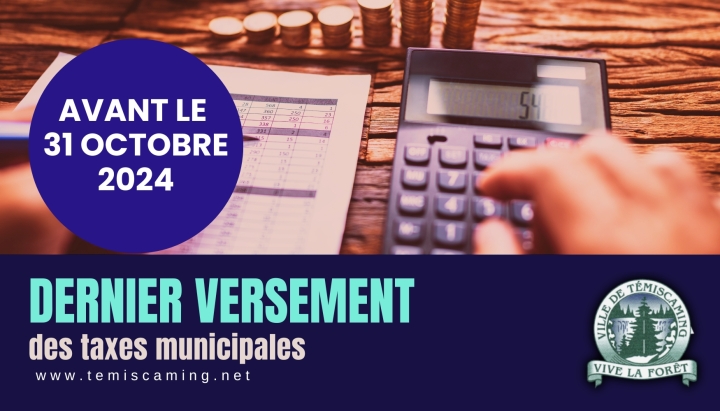 AVIS AUX CITOYENS | TAXES MUNICIPALES