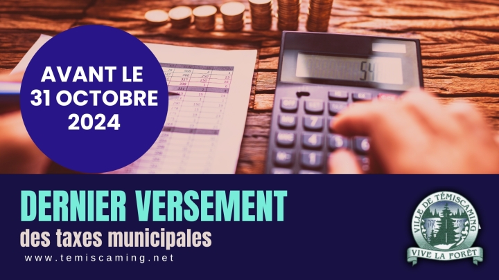 AVIS AUX CITOYENS | TAXES MUNICIPALES