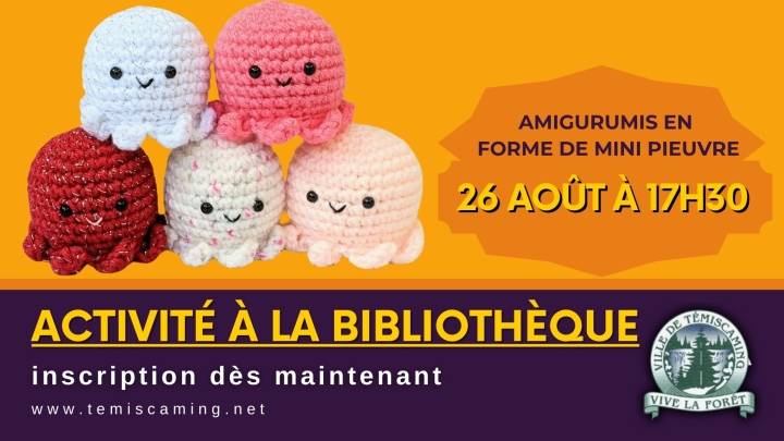 ACTIVITÉ GRATUITE À LA BIBLIOTHÈQUE |