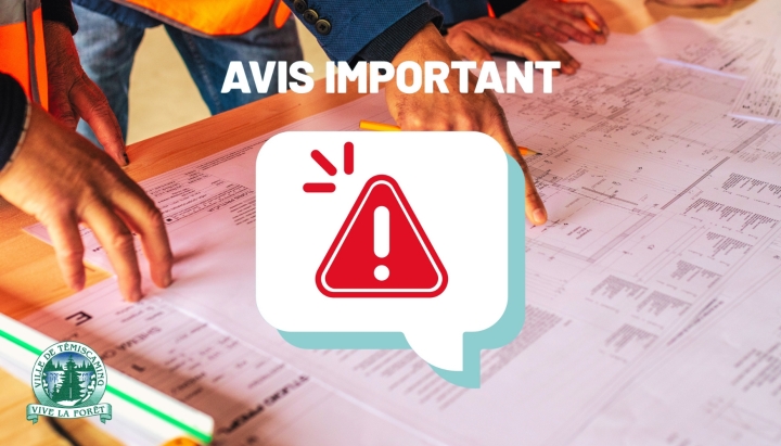 AVIS IMPORTANT | DÉPARTEMENT DE L'URBANISME