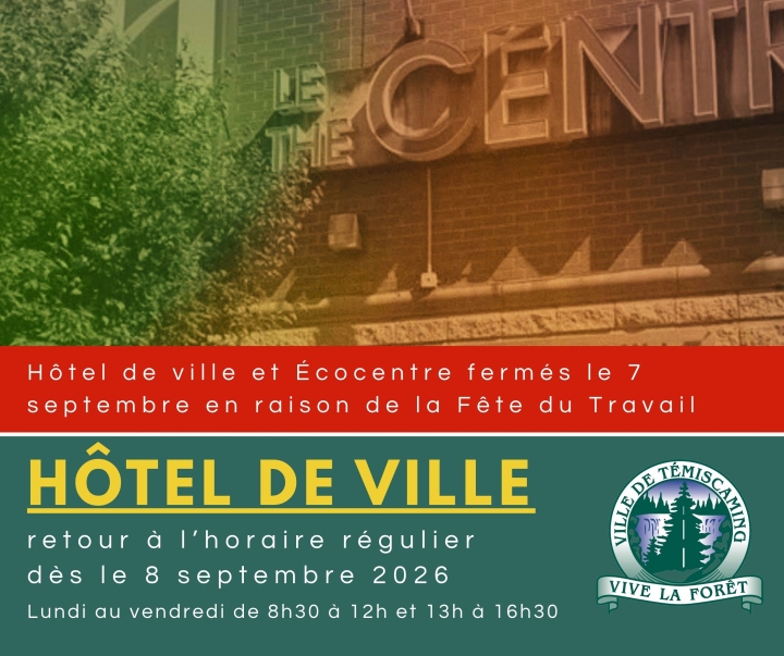 FÊTE DU TRAVAIL | FERMETURE DES SERVICES MUNICIPAUX